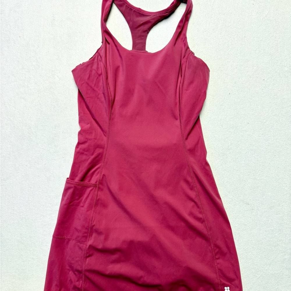 Sweaty Betty Magenta Racerback Athletic Dress with Side Pocket